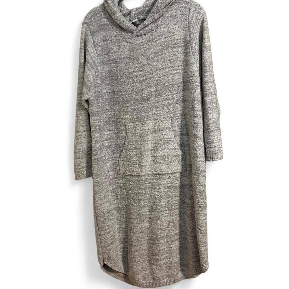 Softies - Gray heather polyester & nylon tunic dress with hood and pockets, size